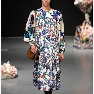 Nwot Tory Burch quilted midi porcelain dress in thistle sz 6